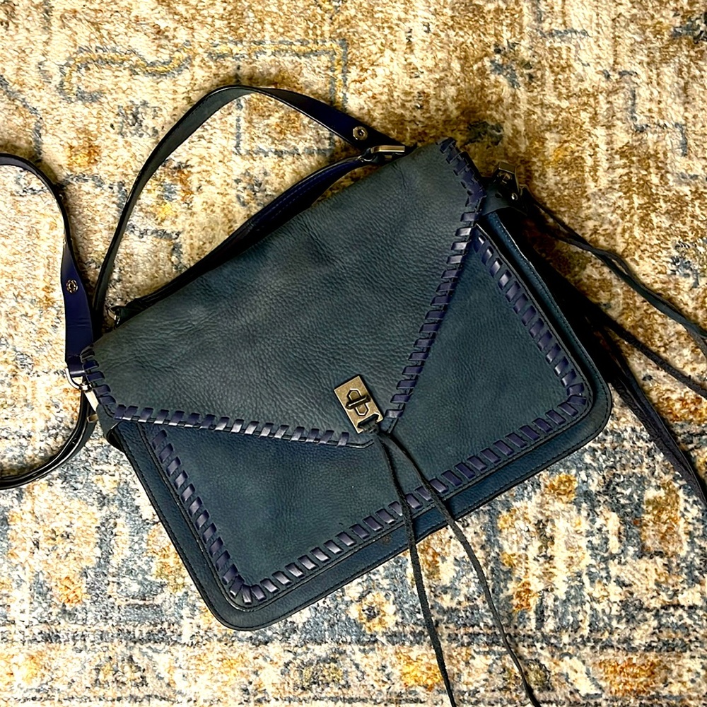 Rebecca Minkoff navy suede bag